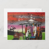 Afrikaanse kerstnativiteitsscène feestdagenkaart (Voorkant / Achterkant)