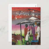 Afrikaanse kerstnativiteitsscène feestdagenkaart (Voorkant / Achterkant)