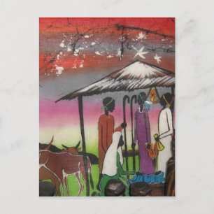 Afrikaanse kerstnativiteitsscène feestdagenkaart
