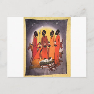 Afrikaanse kerstnativiteitsscène feestdagenkaart