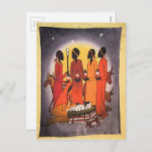 Afrikaanse kerstnativiteitsscène feestdagenkaart (Voorkant / Achterkant)