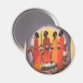 Afrikaanse kerstnativiteitsscène magneet (Voorkant / Achterkant)