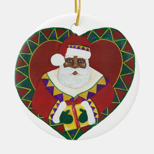 Afrikaanse kerstsieraad keramisch ornament (Voorkant)
