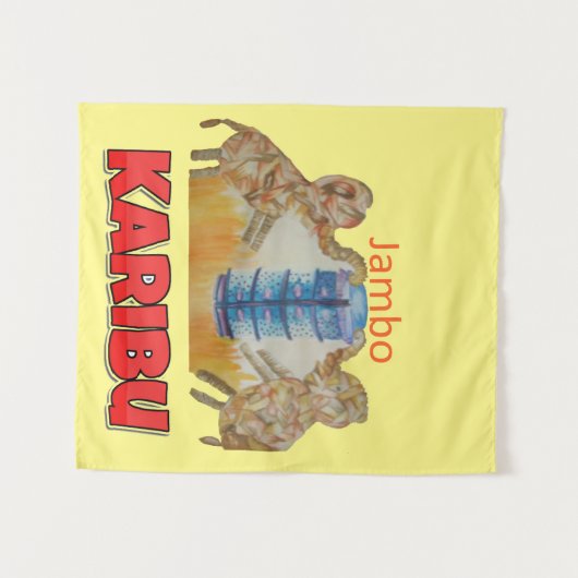 Afrikaanse Kinder kunst Wandkleed (Voorkant (horizontaal))