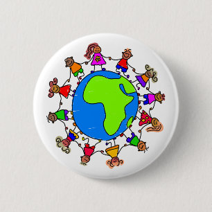 Afrikaanse Kinderen Ronde Button 5,7 Cm