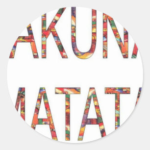 Afrikaanse  kleuren Hakuna Matata.jpg Ronde Sticker