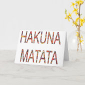 Afrikaanse  kleuren Hakuna Matata Kaart (Gele Bloem)