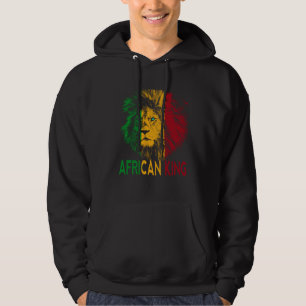 Afrikaanse Koning Afrika Vlag Leeuw Zwarte Mannen Hoodie