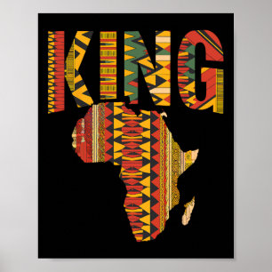 Afrikaanse Koning Kaart Kente Design Black Pride M Poster
