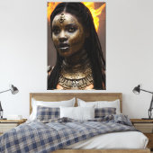 Afrikaanse koningin 024 canvas afdruk (Insitu (Slaapkamer))