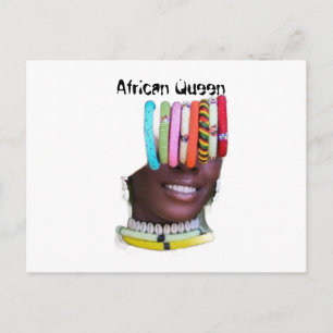 Afrikaanse Koningin Ansichtkaart   Afrikaanse Kuns Briefkaart