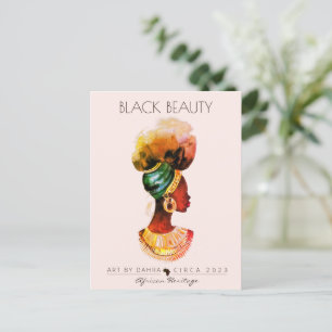 AFRIKAANSE KONINGIN GOUD KETTING MOOIE ZWARTE VROU BRIEFKAART