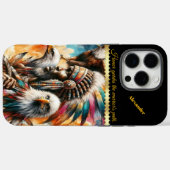 Afrikaanse krijger met adelaars. Case-Mate iPhone case (Achterkant (horizontaal))