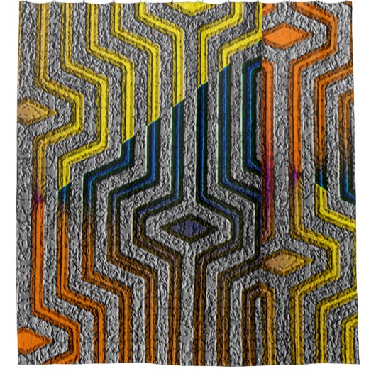 Afrikaanse Kuba Cloth, stadsdruk Douchegordijn (Voorkant)