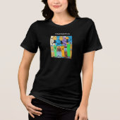 Afrikaanse kunst, caleidoscopische vrolijke kleure Tri-Blend shirt (Voorkant)