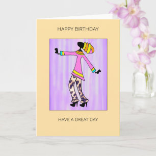 Afrikaanse kunst Elegante en trendy meisje verjaar Kaart