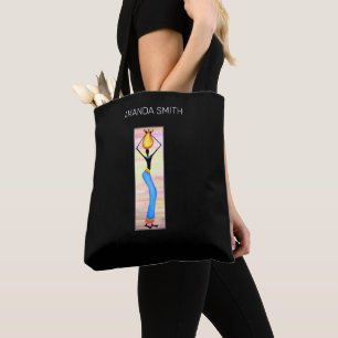 Afrikaanse kunst, elegante vrouw, kokosolie verkop draagtas