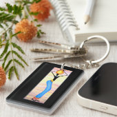 Afrikaanse kunst, elegante vrouw, kokosolie verkop sleutelhanger (Voorkant Rechts)