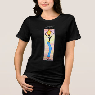 Afrikaanse kunst, elegante vrouw, kokosolie verkop Tri-Blend shirt