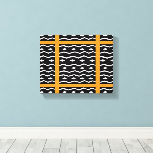 Afrikaanse kunst, Etnisch Sinaasappel Canvas Afdruk (Insitu (Houten vloer))