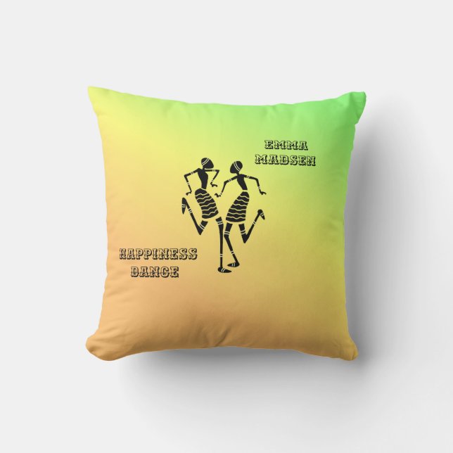 Afrikaanse kunst, kleurrijke geluksdans kussen (Voorkant)