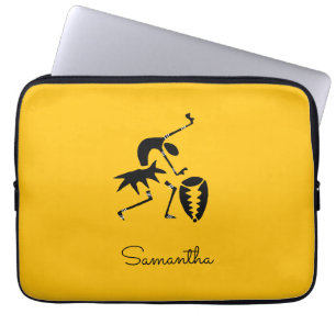 Afrikaanse kunst, kleurrijke, Geweldige Silhouette Laptop Sleeve