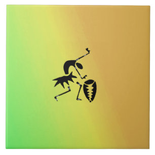 Afrikaanse kunst, kleurrijke, Geweldige Silhouette Tegeltje