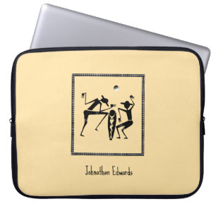 Afrikaanse kunst, maanlicht dans laptop sleeve
