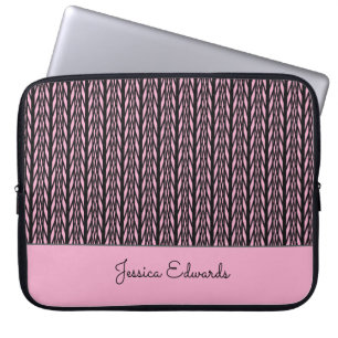 Afrikaanse kunst, magisch patroon roze en zwart laptop sleeve