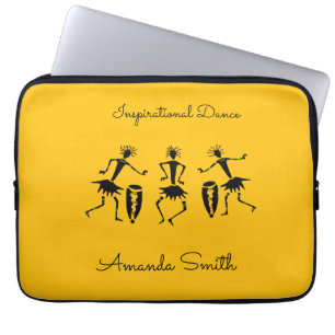 Afrikaanse kunst, Oranje wolk Inspirerend dans Laptop Sleeve