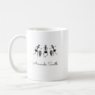 Afrikaanse kunst, Schattigee blije dansers wit Koffiemok