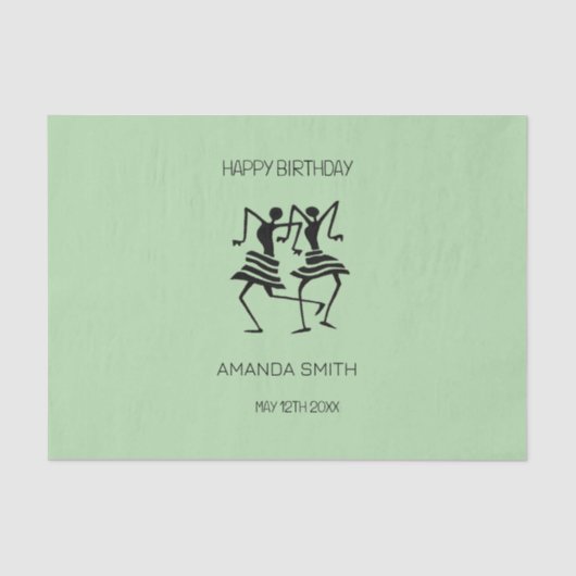 Afrikaanse kunst, Silhouette Celebration Dansers Tissuepapier (Voorkant)