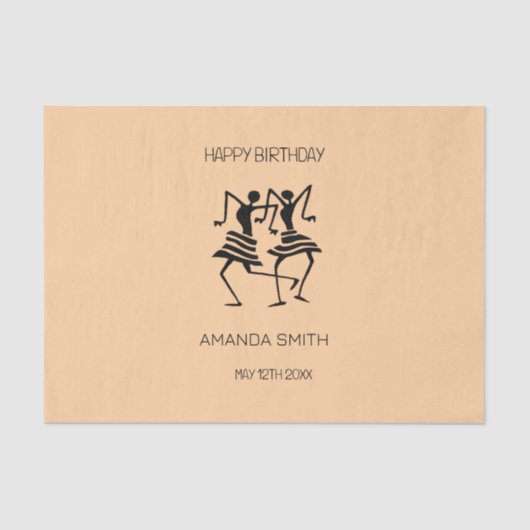 Afrikaanse kunst, Silhouette Celebration Dansers Tissuepapier (Voorkant)