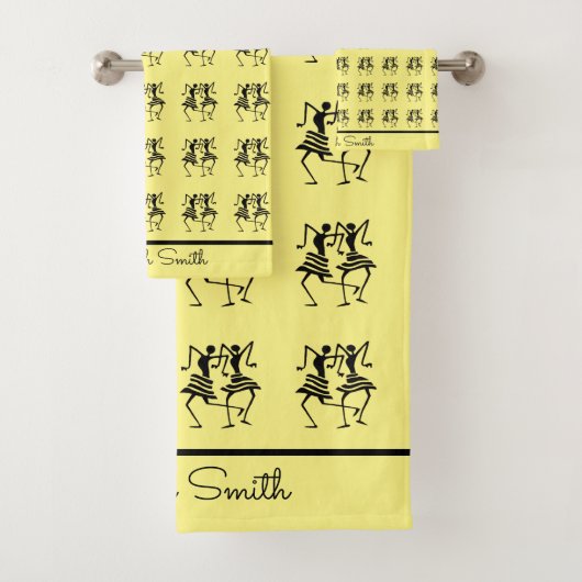 Afrikaanse kunst, viering Silhouette dansers Bad Handdoek (Insitu)