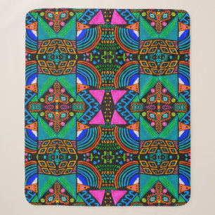 Afrikaanse kunsttekening. Naadloos aztec patroon.  Sherpa Deken