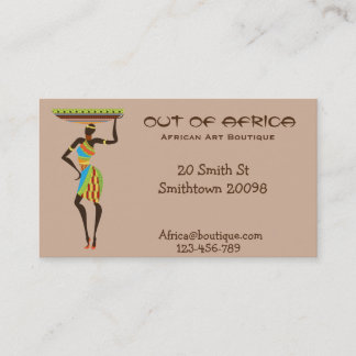 Afrikaanse kunstwinkel Afrikaanse mode Visitekaartje