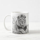 Afrikaanse leeuw potlood tekening koffiemok (Links)