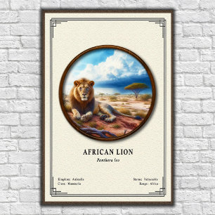 Afrikaanse Leeuw Zoölogische Serie Poster