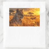 Afrikaanse leeuwin rechthoekige sticker (Tas)