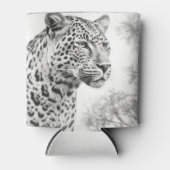 Afrikaanse Leopard Pencil Drawing Blikjeskoeler (Voorkant)