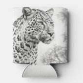 Afrikaanse Leopard Pencil Drawing Blikjeskoeler (Achterkant)