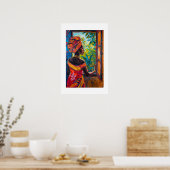 Afrikaanse levendige abstracte kunstprint poster (Keuken)