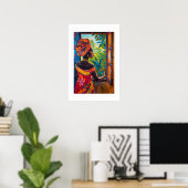 Afrikaanse levendige abstracte kunstprint poster (Thuiskantoor)