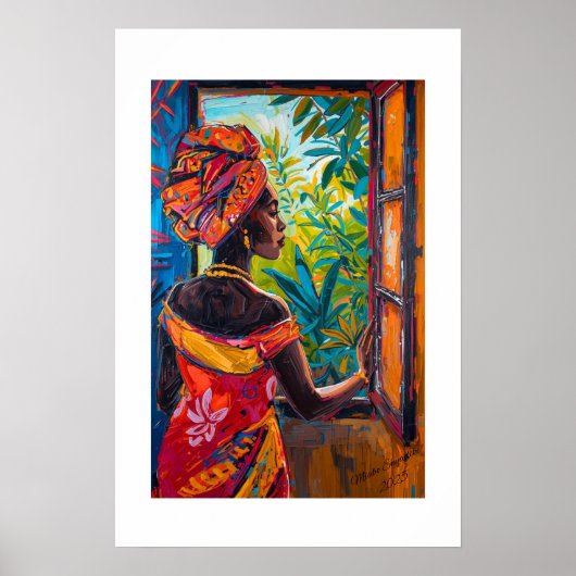 Afrikaanse levendige abstracte kunstprint poster (Voorkant)