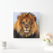 Afrikaanse lion 1 vierkante klok (Huis)