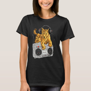 Afrikaanse lion cub boombox blaster Hop-hak-door-z T-shirt