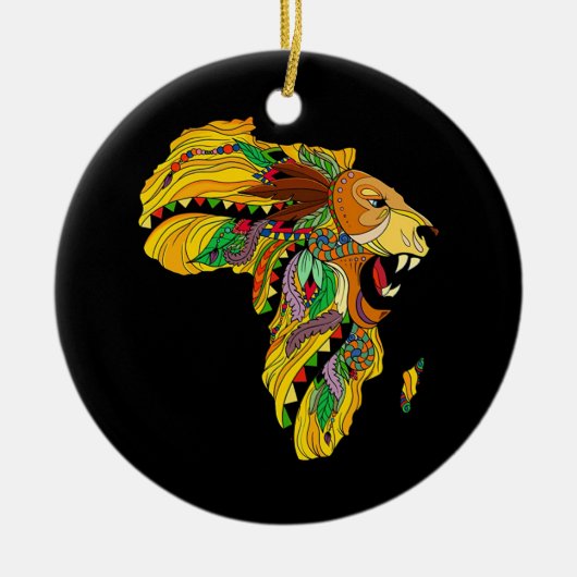 Afrikaanse lion keramisch ornament (Voorkant)