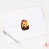 Afrikaanse lion ronde sticker (Envelop)