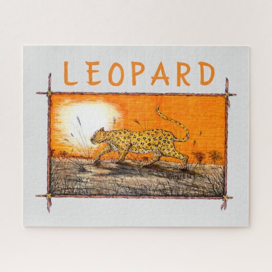 Afrikaanse luipaard legpuzzel (Horizontaal)