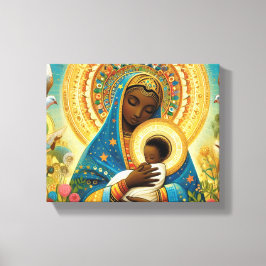 Afrikaanse Madonna en kind Canvas Afdruk